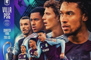 维拉发布对阵巴黎次回合海报：沃特金斯、罗杰斯、蒂莱曼斯出镜